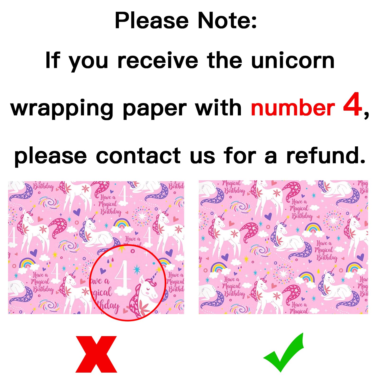 WRAPAHOLIC Pink Unicorn Birthday Wrapping Paper Roll - Mini Roll - 17 Inch x 9.8 Feet - Have a Magical Birthday Perfect for Girls, Baby Shower, Party, Holiday