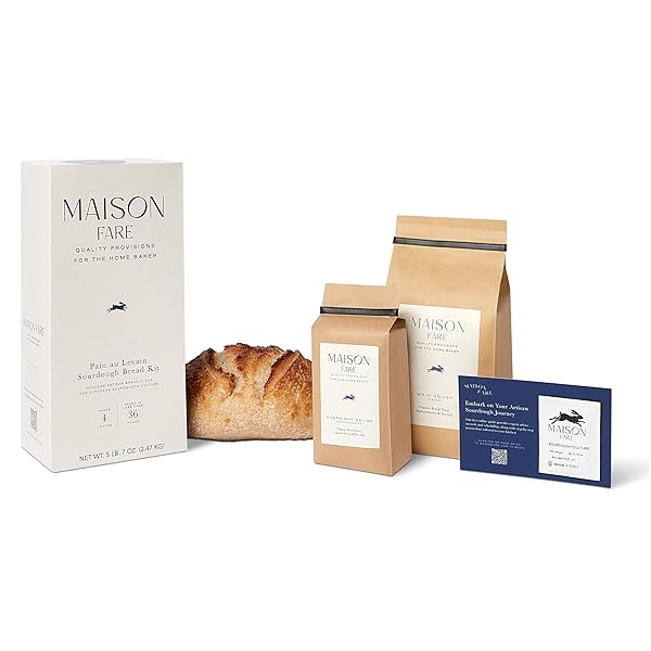 MAISON FARE SOURDOUGH BREADMAKING KIT – FAST-ACTIVATING STARTER, ARTISAN FLOUR MIX, ONLINE COMPANION – FOOLPROOF STEP BY STEP VIDEOS – BAKE 4 XL LOAVES WITH CLASSIC FRENCH FLAVOR