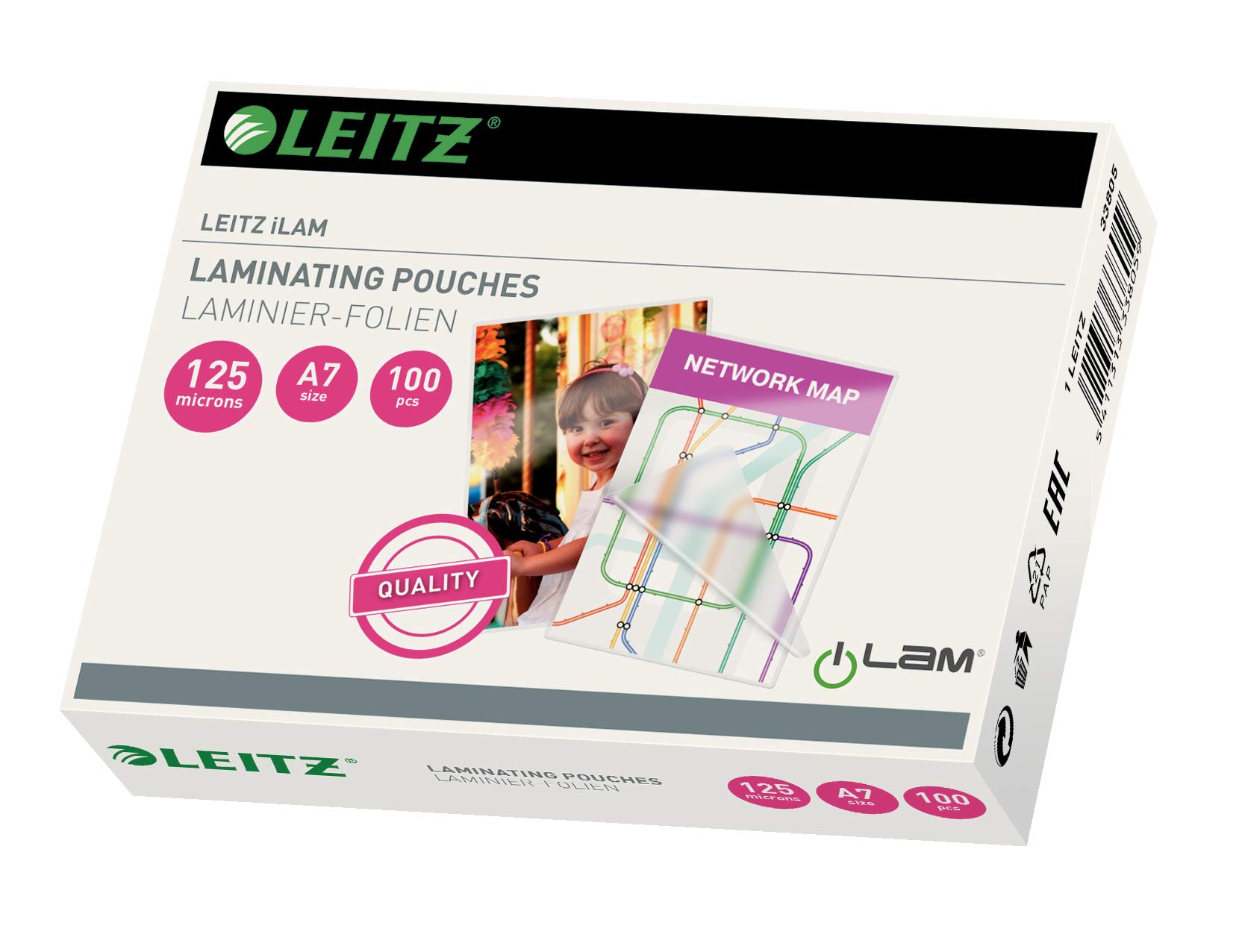 Leitz iLAM A7 125 Micron Glossy Laminating Pouch (Pack of 100)