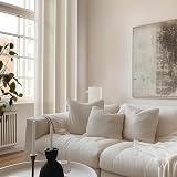 MRTREES Beige Blackout Curtains 66 Inch Drop 2 Panels 117x167 cm 46x66 view 9