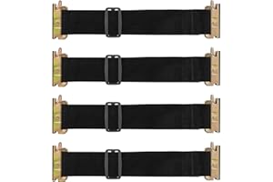 MorScan 4 Pack E-Track Bungee Tie-Down Straps, 12"-22" Length Adjustable 2" Width Black Bungee Straps, Secure Tools/Cargo to Walls for Trucks, Enclosed Trailers, Vans, Warehouses, Garages, Workshops