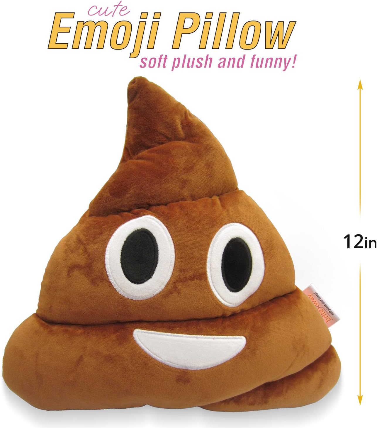 Emoji Cute Pillow Poop Face - Cartoon Brown Stuffed Soft Plush Very Comfortable and Funny - Perfect Fun Item for all Ages 14" (35cm): Home & Kitchen