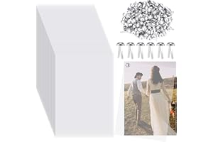 Glenmal 100 Set 5 x 7 Inches Vellum Paper Translucent Tracing Paper 8 x 13 mm Silver Paper Fasteners Plated Round Mini Brads for Sketching Printing Drawing Animation Invitations Craft Art DIY Supplies