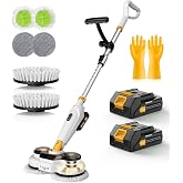 Cordless Electric Mop M3, 6000mah, 2-in-1 Floor Scrubber &amp; Spin Mop | 800RPM Power Scrubber, Automatic Spin Mops with Smart Display, Rotating Mop with LED Light &amp; Water Spray