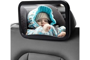 �鶹�� Basics Baby Car Seat Safety Mirror for Rear Facing Infant with Shatterproof Adjustable View