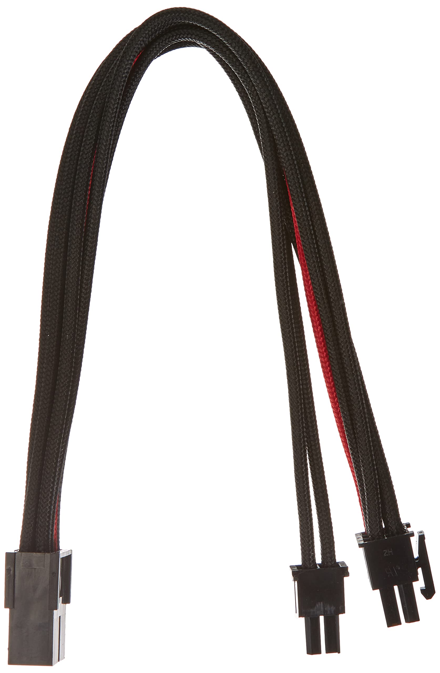 SilverStone SST-PP07-PCIBR - 25cm 8pin to PCI-E 6+2pin Sleeved Extention Cable, black red