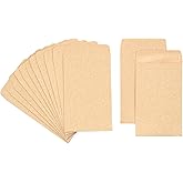 Officeva #1 100 Pcs Small Coin Envelopes 2.25" x 3.5" with Gummed Flap, Brown Kraft Mini Envelopes for Storing Seeds, Keys, S