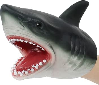 rubber shark hand puppet