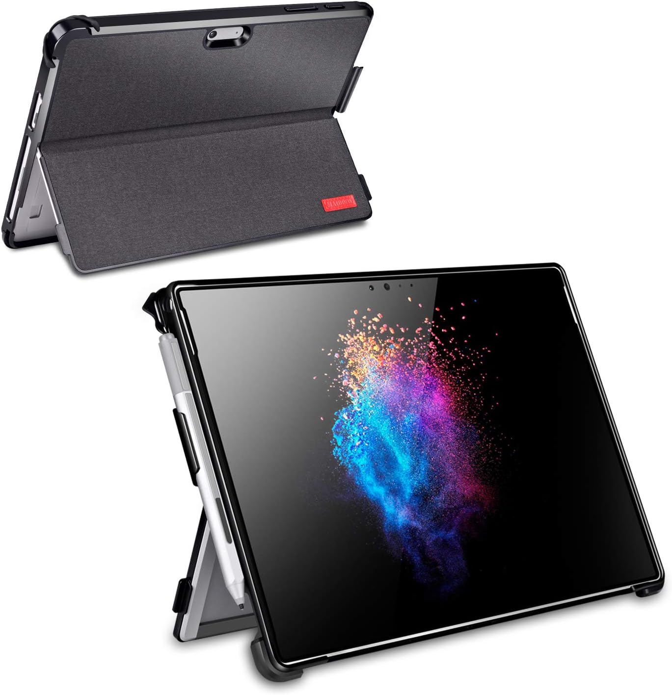 MAIDDOS Surface Go2/Go Case,Multiple Angle Viewing Business Cover for Microsoft Surface Go Tablet 2018 Release,Black