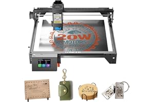 Longer RAY5 Upgraded 20W Laser Engraver Machine, Exclusive 3.5" Touch Screen for DIY, Cutting Tool for Metal Coloring, Acrylic, Wood, Glass, Leather. Laser Class 2