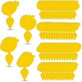60 Pack Fruit Fly Traps Fungus Gnat Traps, Fruit Shape Yellow Sticky Bug Traps for Indoor Outdoor Plants, Dual-Sided Sticky Traps for Whiteflies, Aphids &amp; Flying Insects