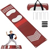 54" &times; 12" Portable Softball Pitching Mat for Baseball &amp; Softball Training | Pitching Mat With Hand Strap &amp; Ground Stakes Keeps It From Shifting. Suitable For Baseball &amp; Softball Practice, Indoors Out.