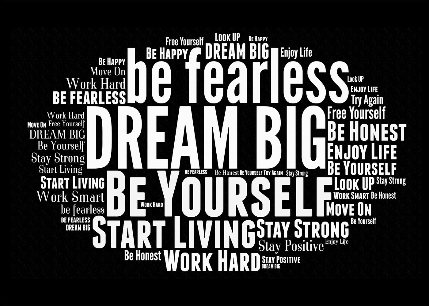 Photo 1 of DULUDA 10x8 FT Inspirational Backdrop Positive Words Sayings Success Be Yourself Dream Motivational Quotes Photography Background Recovery Banner Decor Photo, Black