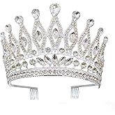 Silver Crystal Tiara Crowns Rhinestone Crown with Combs for Women and Girls Crystal Queen Headbands Princess Headpieces Wedding Hair Accessories Bride Rhinestone for Pageant Birthday Prom