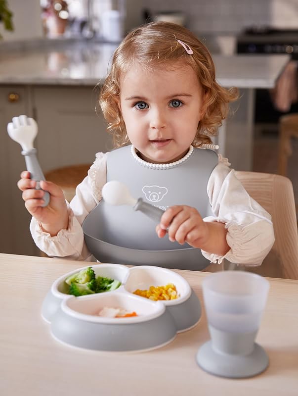 Kindergeschirr, 8-teilig, Grau