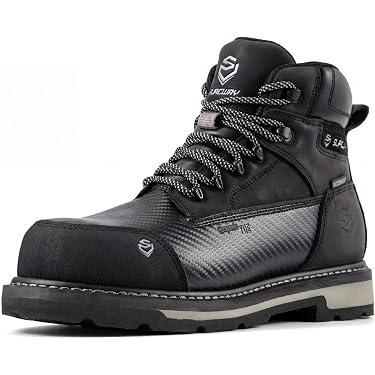 thumbnail image 2 of Men’s Steel Toe Work Boots – Leather Waterproof Construction Boots – Sizes 8–13 2 of 5