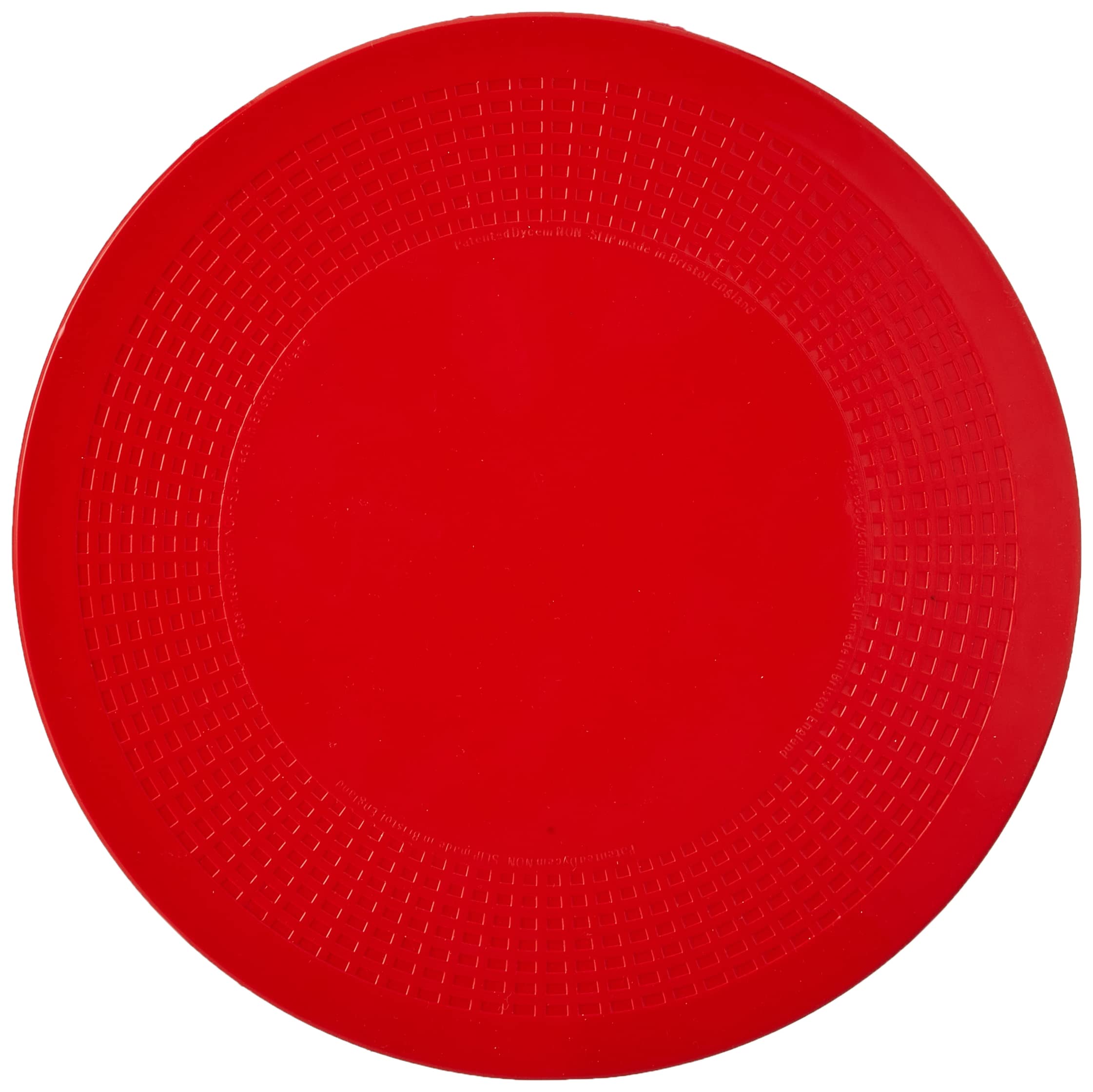 DYCEM Non Slip Round Pad 19 cm, Red, Precut Adhering Pad, Grip Assistance, Non-Toxic, Prevents Objects From Sliding or Rolling, Ideal for Cups, Plates, and Eating Utensils