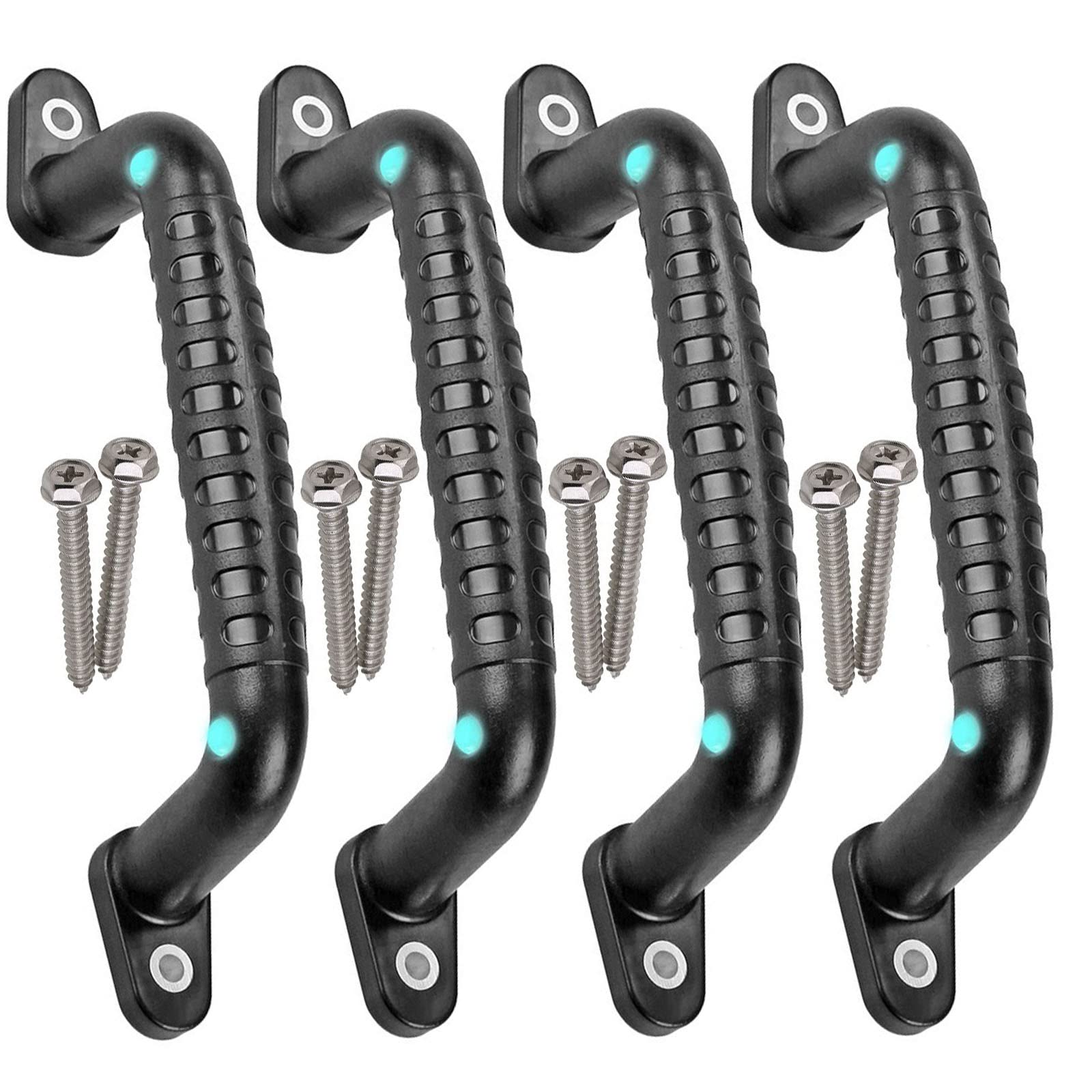 Photo 1 of Yyiwhmy 4 Safety Playground Luminous Handles, Swing Set Kids Safety Hand Grips for Playset, Climbing Frame, Play House, Playroom Ladder, Door, Bunk Bed (Black)