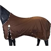 BARN &amp; STABLE 600D Ripstop Lightweight Horse Turnout Sheet No Fill,Water-Resistant &amp; Breathable Horse Blanket for Spring and Mild Weather, with Anti-Rub Fleece Withers