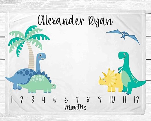 dinosaur milestone blanket