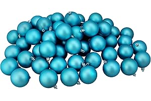 Northlight 60ct Turquoise Blue Shatterproof Matte Christmas Ball Ornaments 2.5" (60mm)