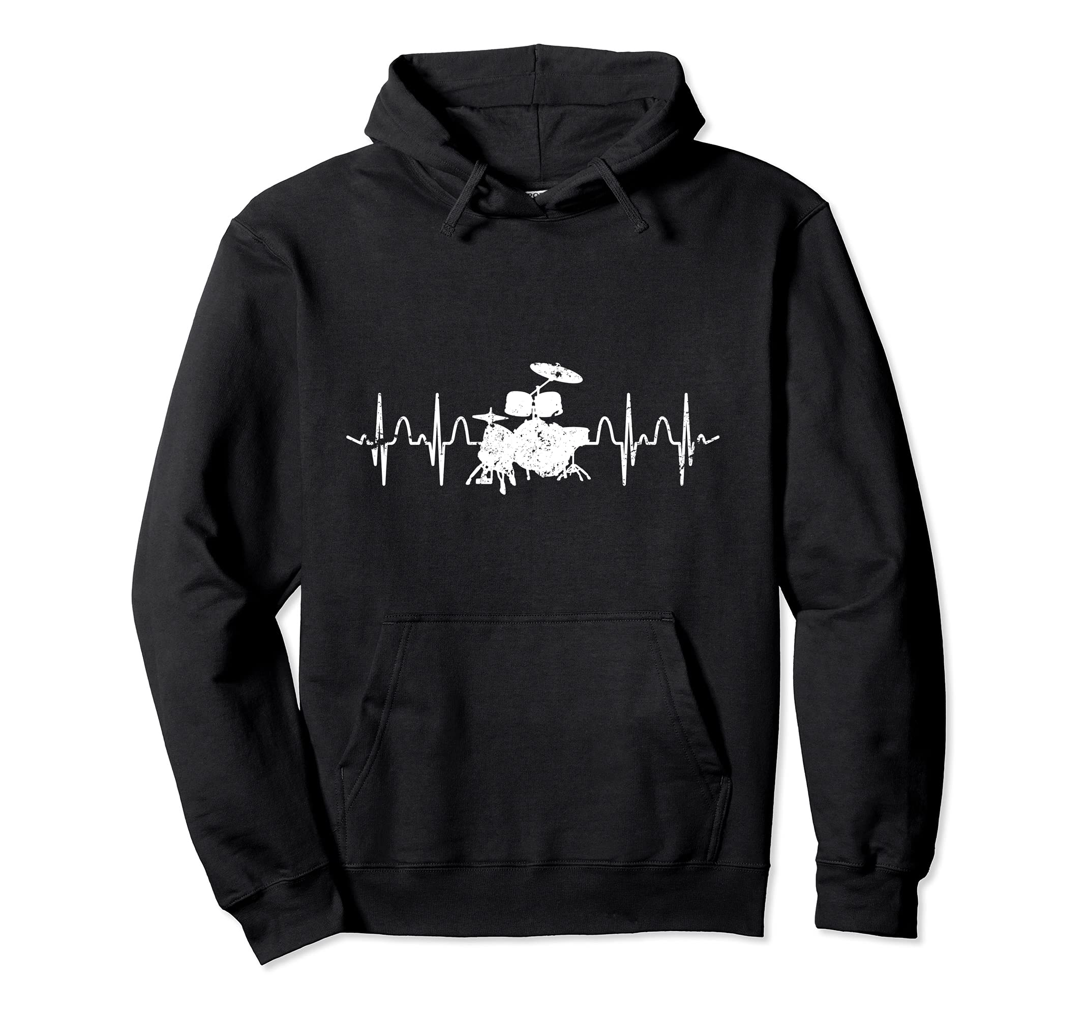 Percussion Musician Drum Set Heartbeat Drummer Drums Pullover Hoodie