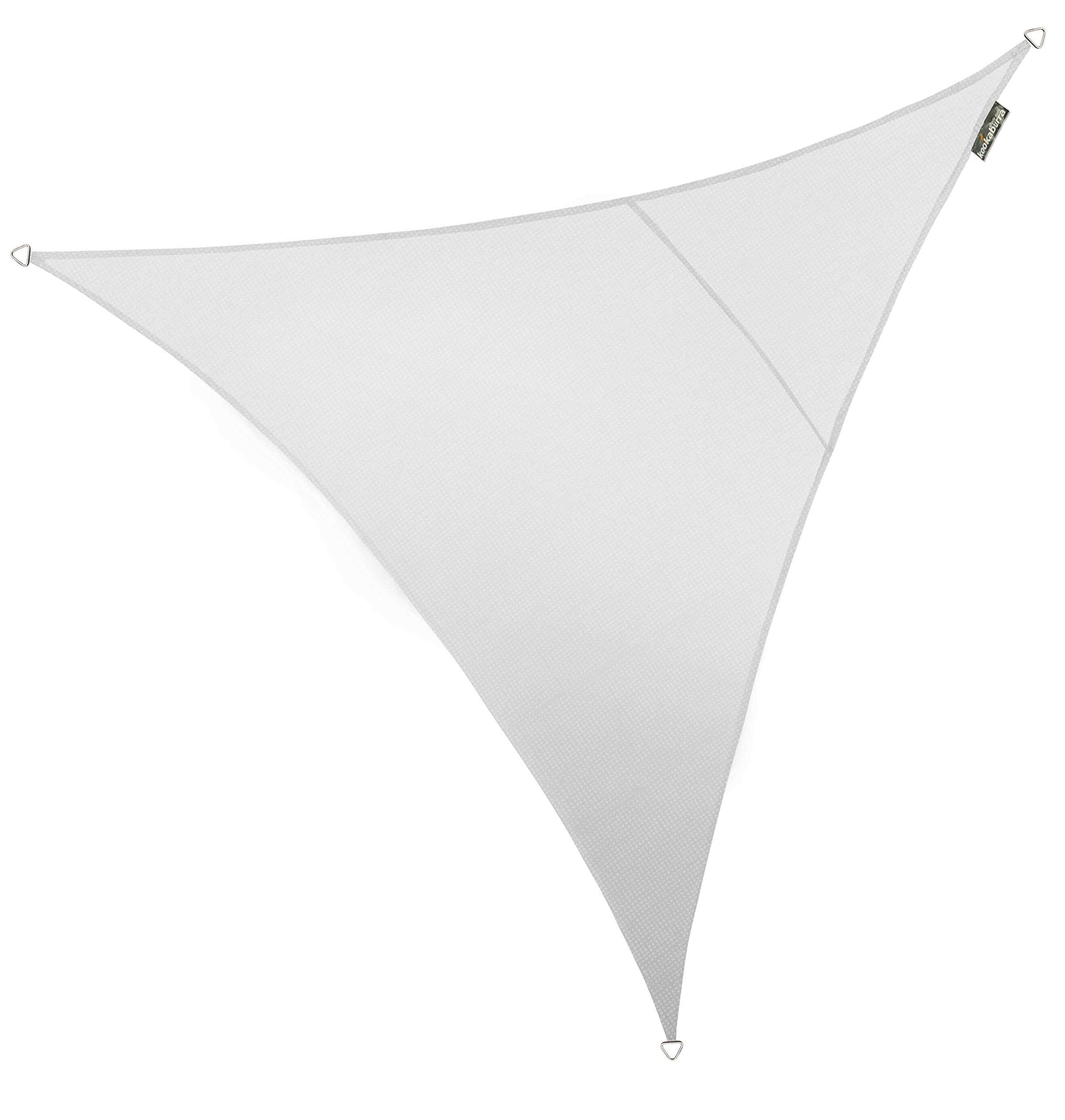 Kookaburra 2m Triangle 320gsm Knitted Sun Sail Shade Canopy 93.3% Commercial Grade UV Block (Polar white)