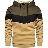 Gesean Men's Novelty Color Block Pullover Fleece Hoodie Casual Sweatshirt