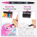 AKARUED Dual Tip Brush Pens 48 Colors Fineliner Brush Markers Set view 4