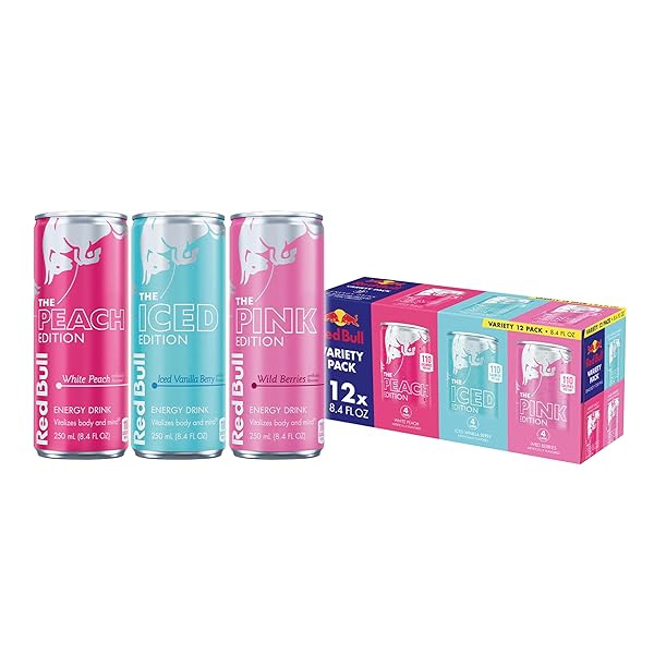 RED BULL ENERGY DRINK VARIETY PACK, PEACH, ICED...