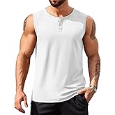 COOFANDY Men's Casual Tank Top Sleeveless Henley Shirts Muscle Fit T Shirt
