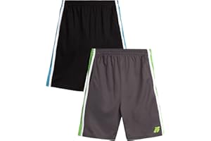 Pro Athlete Boys' Athletic Shorts – 2 Pack Active Performance Basketball Shorts with Pockets (8-16)