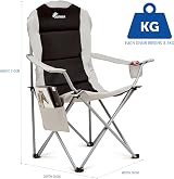 SUNMER Padded Camping Chairs Set of 2 Deluxe Folding with Cup Holder view 2
