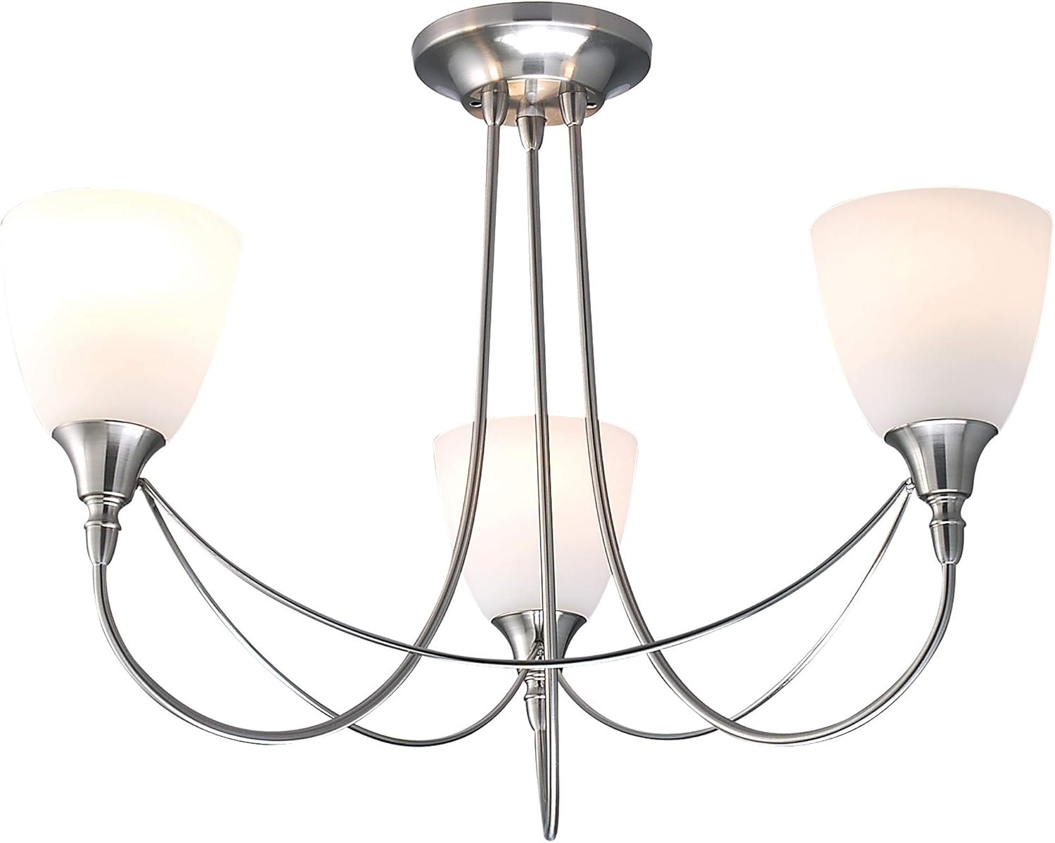 PAGAZZI Madeline 3 Light Ceiling Light Satin Chrome PAGA4079 Amazon.co