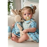 Lifelike Reborn Baby Dolls - 18 Inch Realistic-Newborn Baby Dolls Blond Girl Handmade Real Life Toddler Dolls with Clothes fo