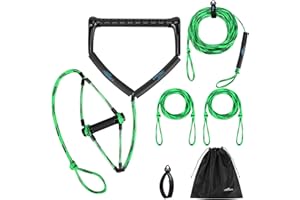 Affordura Wakeboard Rope 75 Feet Water Ski Rope with Handle Ski Ropes for Watersports, Ski Tow Rope for Tubing 4 Sections Tube Tow Rope for Watersports, Storage Bag Included