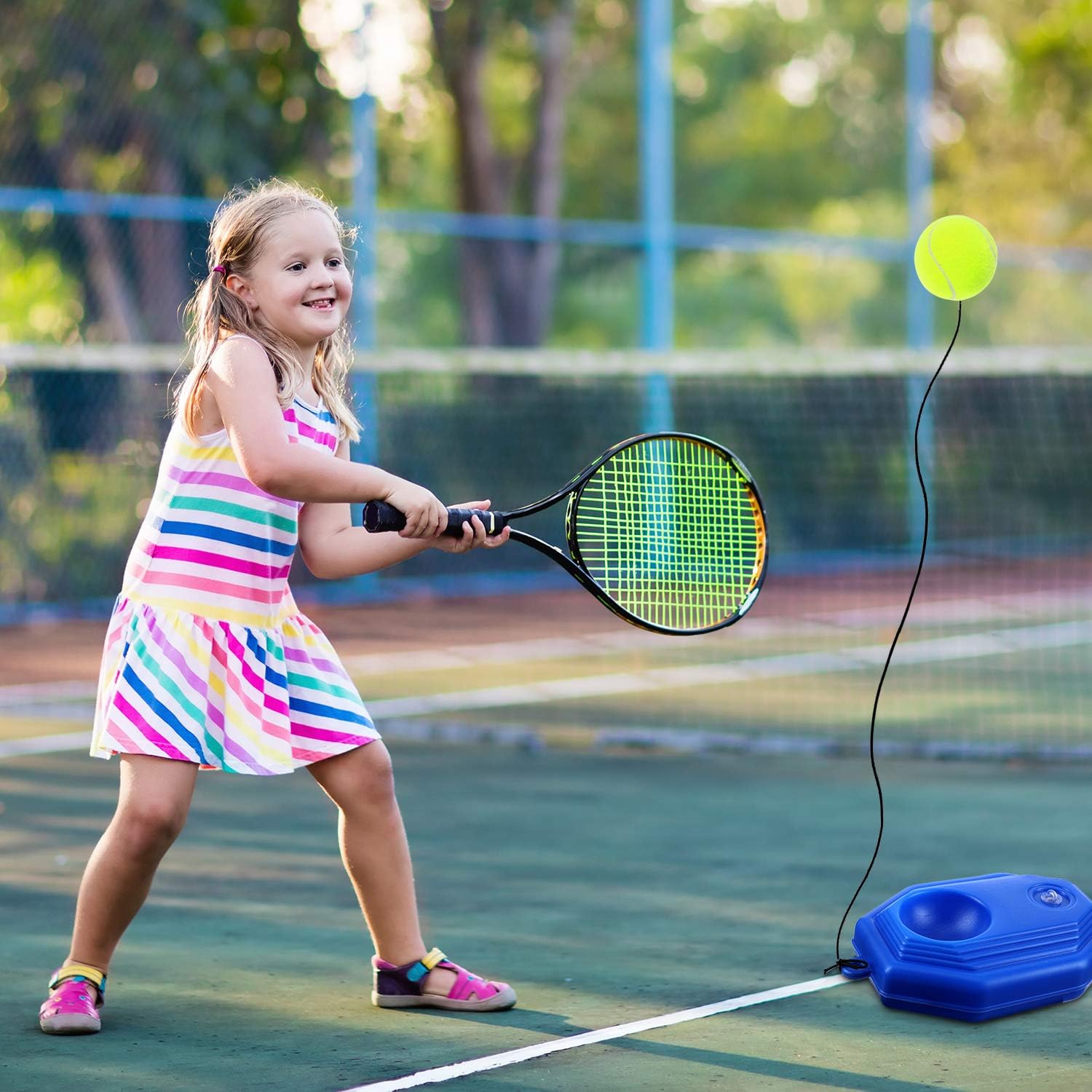 3 Pieces Tennis Training Equipment Tennis Trainer Rebounder Tennis Ball Trainer Set with String for Kids Youth Beginner Practice at Home Training Tool : Sports & Outdoors