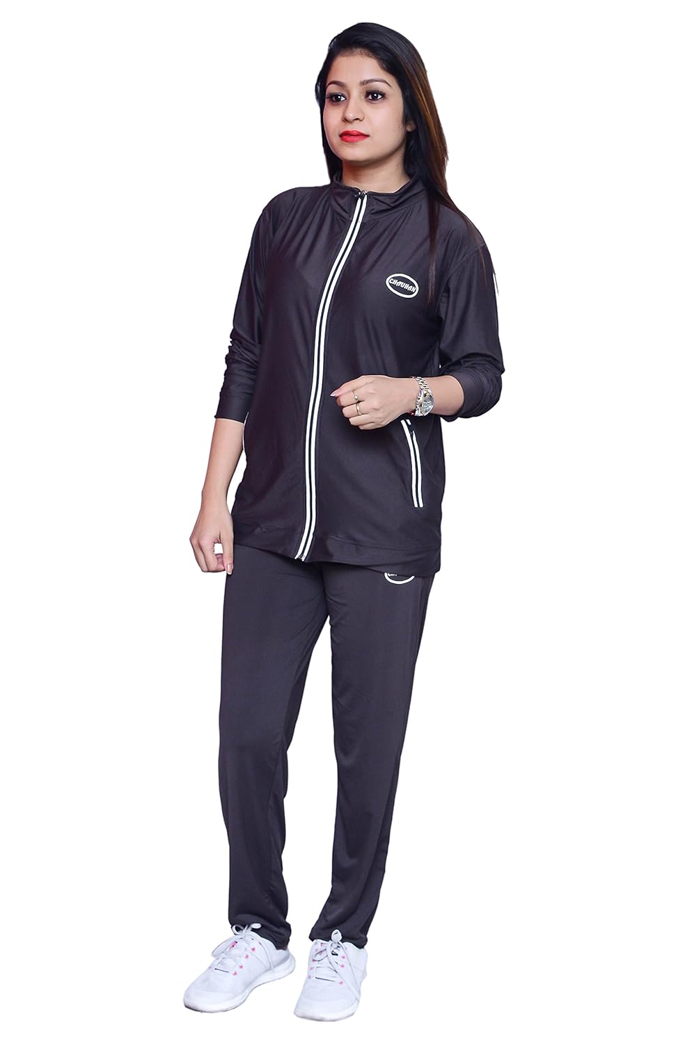 branded full sleeve multicolor zip closer casual track suit for girl's and women's