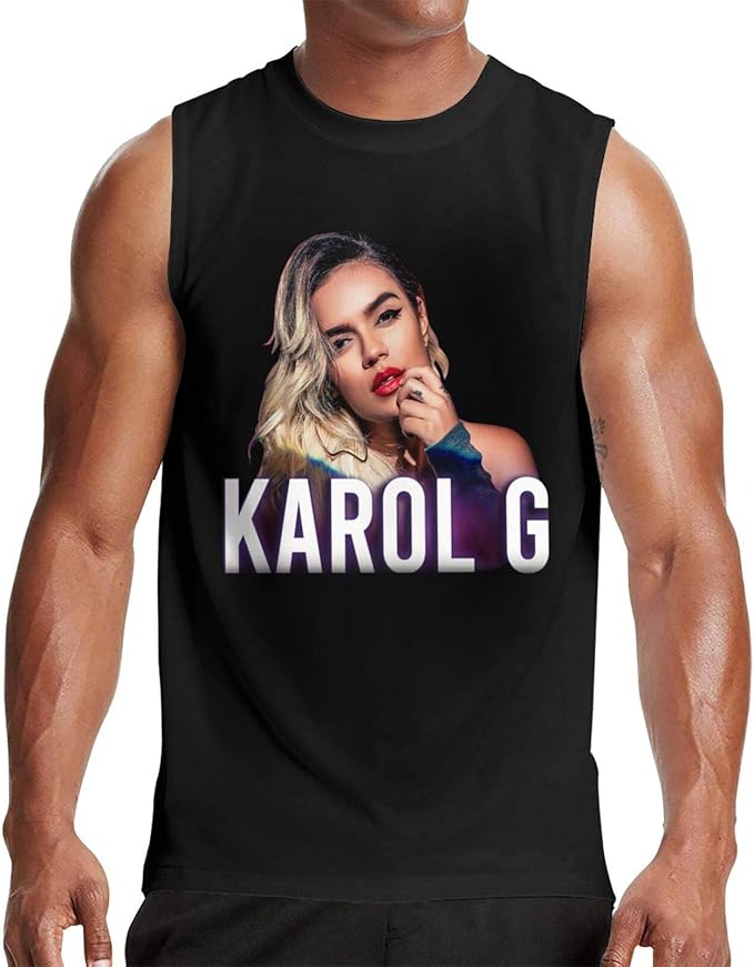 yoxiuir Karol G Mens Funny Soft Men's Sleeveless TShirt T