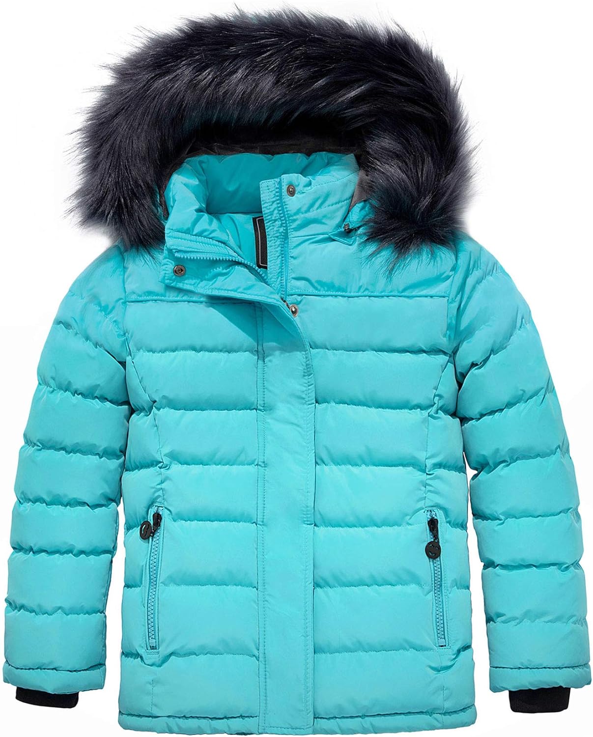 ZSHOW Girls' Water Resistant Puffer Jacket Soft Fleece Lined Padded Hooded Winter Coat: Clothing