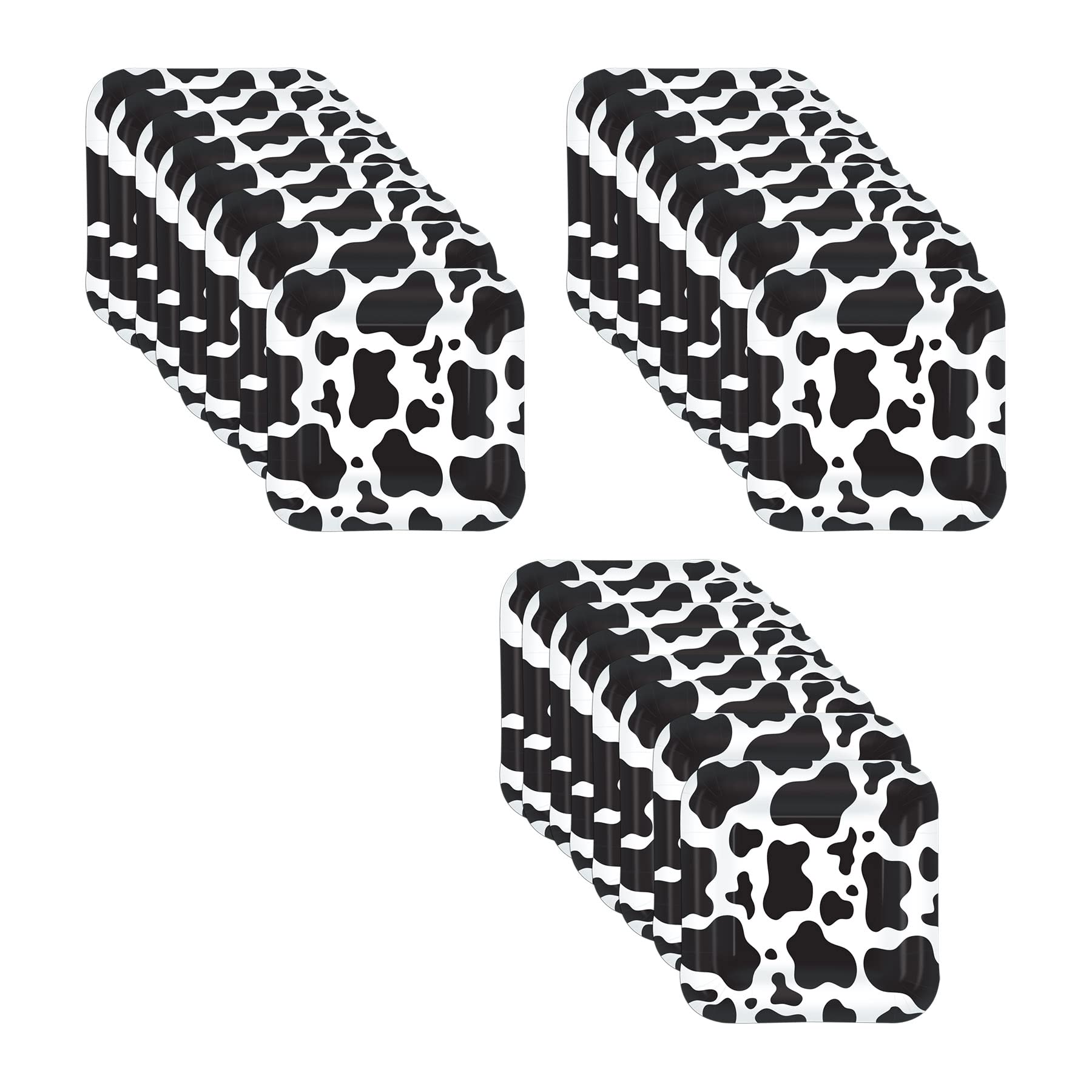 Beistle S58070AZ3 Cow Print Plates 7" (Black/White), Paper