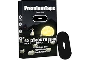 TEASBANK Mouth Tape for Sleeping 60 Pcs Black Premium Tape, Gentle On Skin A1