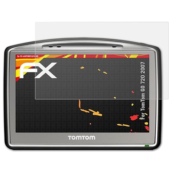 atFoliX Schutzfolie kompatibel mit Tomtom GO 720 2007 Displayschutzfolie, HD-Entspiegelung FX Folie (3X)