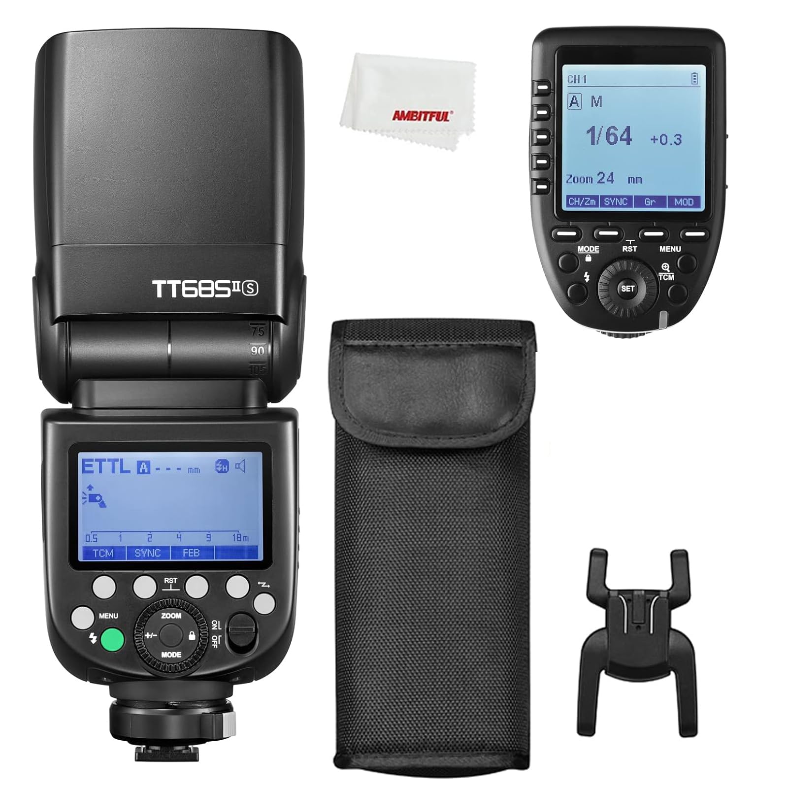 Godox TT685II-S TT685II-C TT685II-N TTL Speedlite High-Speed Sync, 2.4G Wireless X System, with XPRO-S XPRO-C XPRO-N Wireless Trigger Compatible (TT685IIS+XPRO-S)
