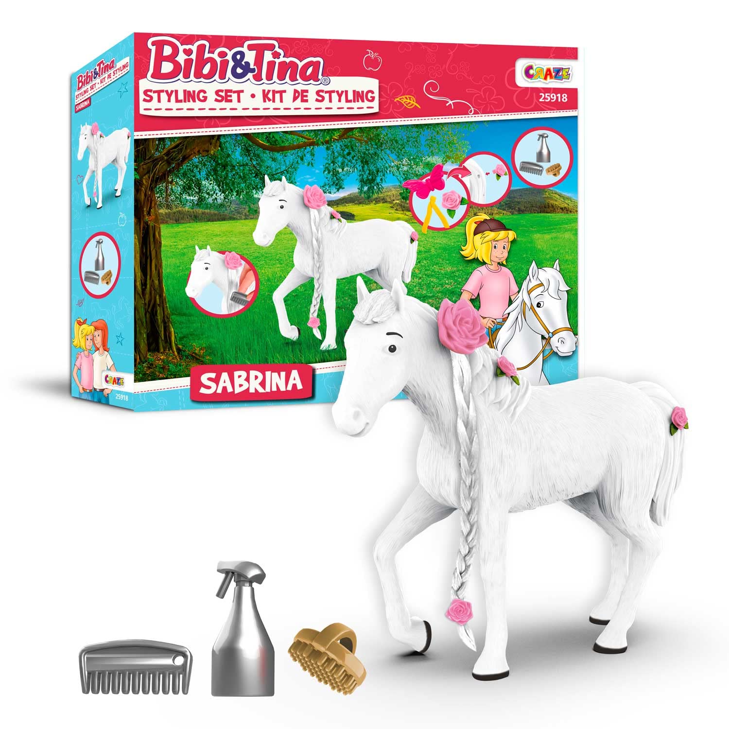 CRAZE BIBI & Tina Styling Sabrina Play Set Toy Figures Styling 25918, Horses Play World