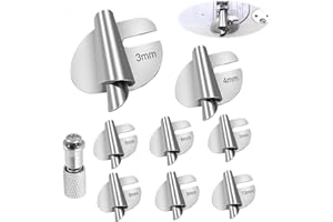 EBQOSK Rolled Hem Presser Foot, 8 Pack Hemming Foot for Sewing Machine - 3-10mm Wide Spiral Stainless Steel Rolled Hem Foot Tool for Household Sewing Machine Supplies