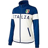 Just 4 Kicks Women's White Italy Full Zip Track Jacket - Italia Warm-Up Jacket