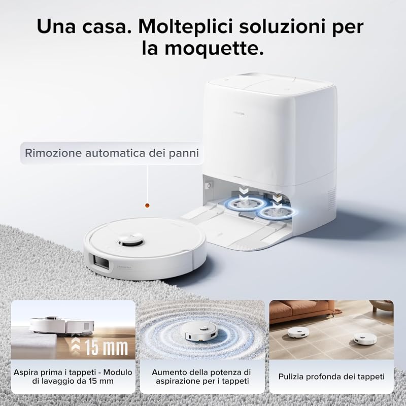 Qrevo 2 Pro Set Robot Aspirapolvere Lavapavimenti 25.000Pa, Bianco