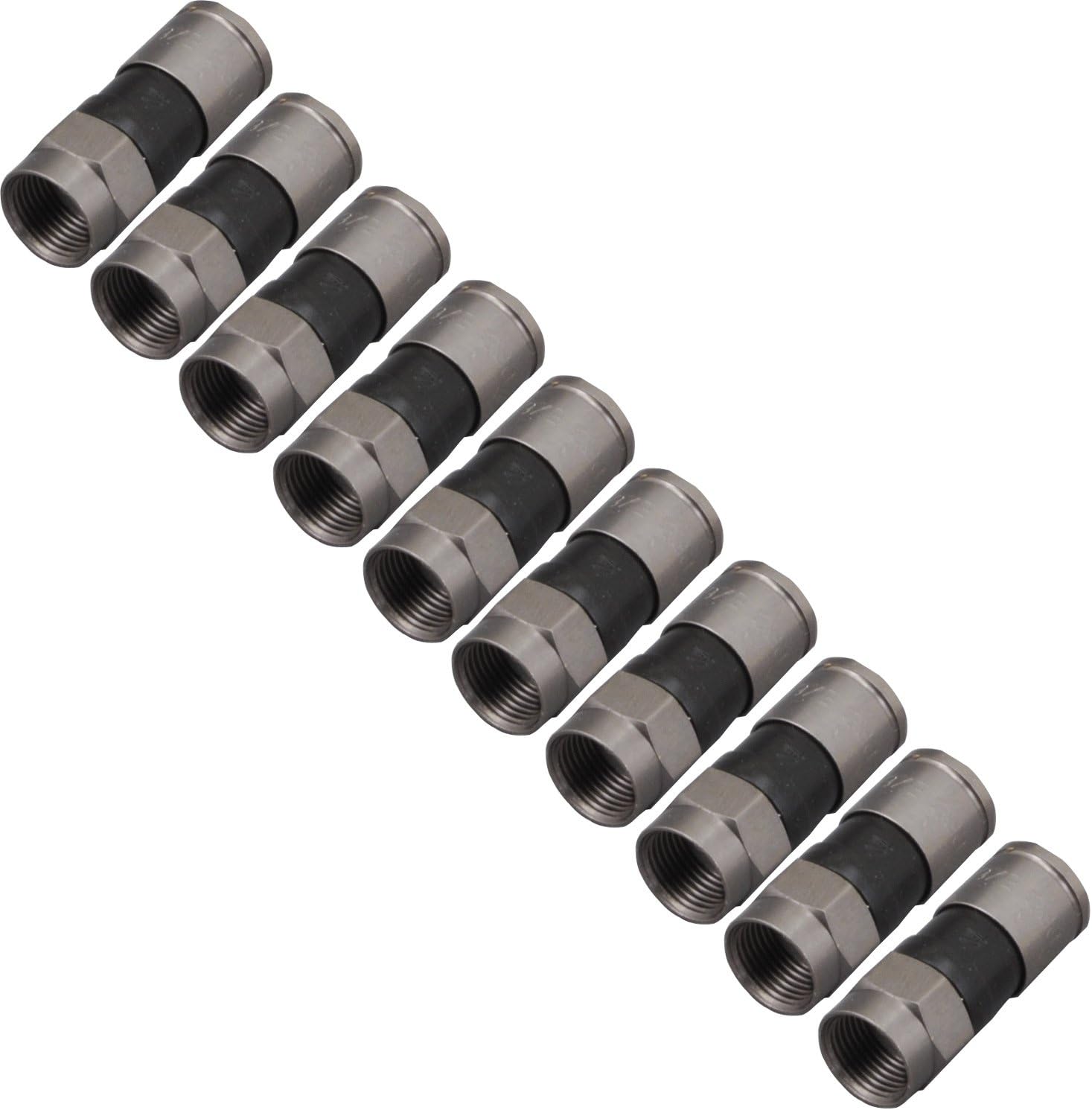 SKT EX6-49SET F-type compression Connector F-plug for coaxial cable (Pack of 10)