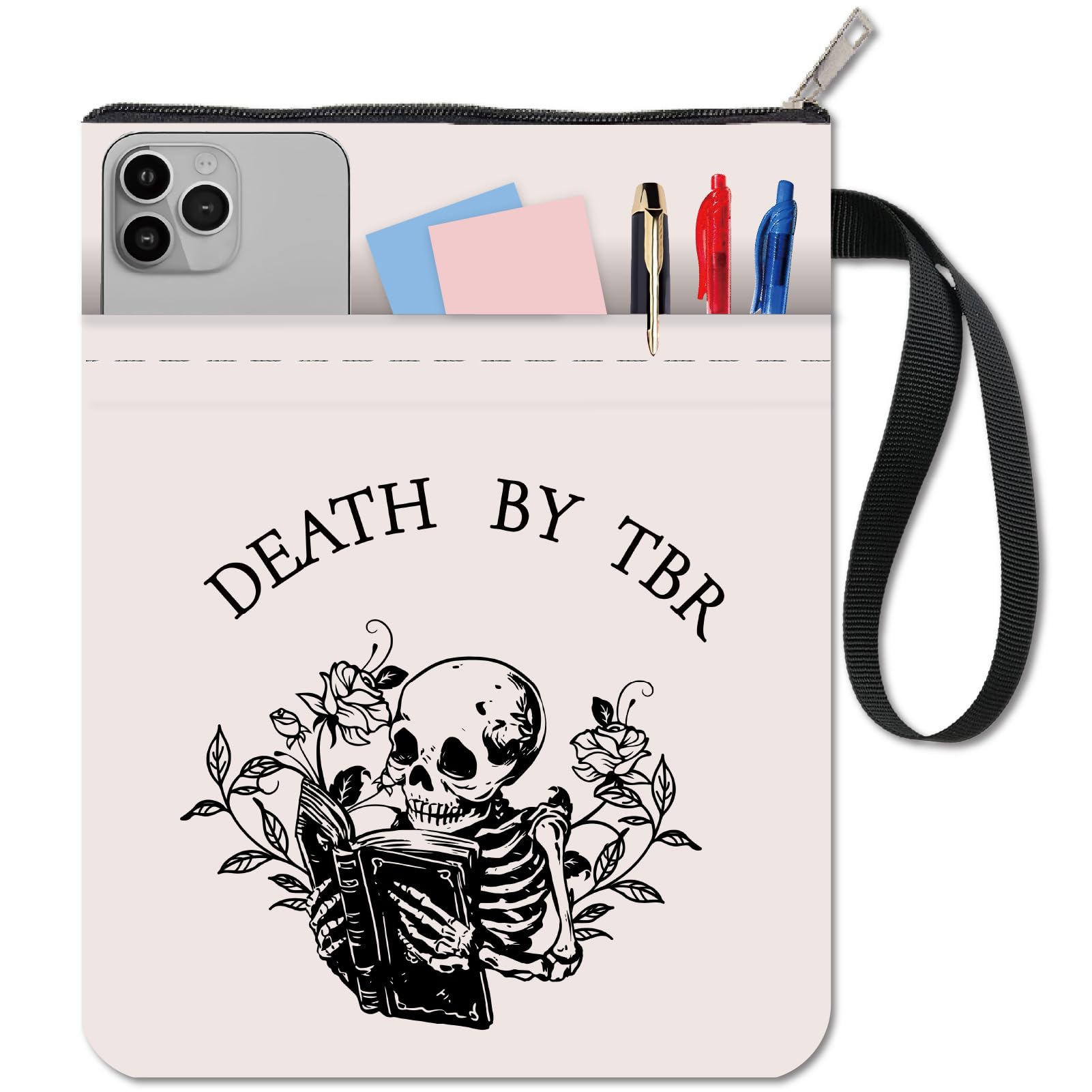 CRASPIRE Skeleton Book Sleeve Plant Book Protector Book Covers for Paperbacks Washable Fabric Cloth Book Cover with Zipper and Extra Sleeve Pocket for Book Lovers Classmate Gifts